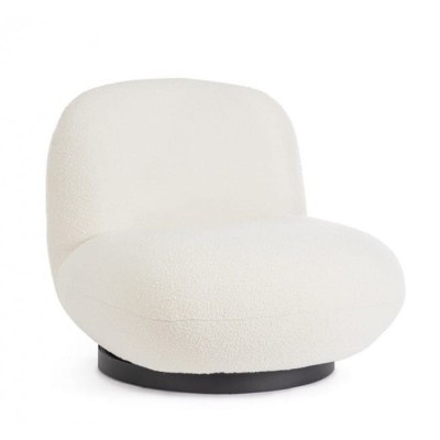 Poltrona Margot Girevole Bianco Boucle' 