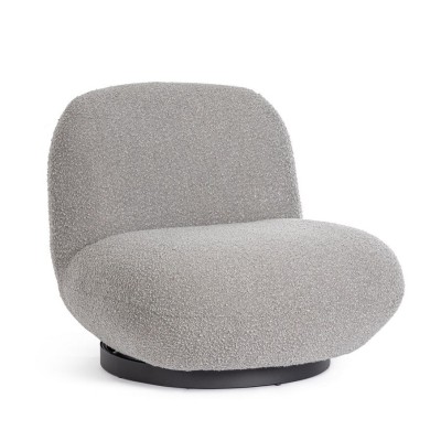 Poltrona Margot Girevole Grigio Boucle'