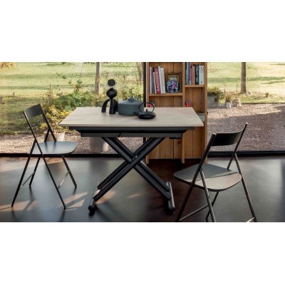 Tavolo Syrios allungabile 110/145*90*H75 top in melamina marrone venato