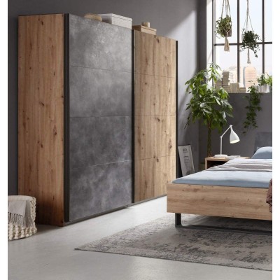  Armadio La Fabrica 2 Ante Scorrevoli Soft Close con Cornice Rovere Artisan/Tadao