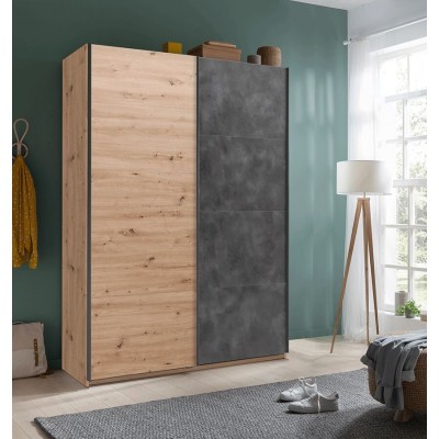  Armadio La Fabrica 2 Ante Scorrevoli Soft Close con Cornice Rovere Artisan/Tadao