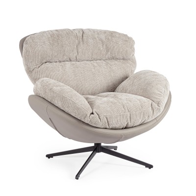 Poltrona Girovole Adinda Grigio Scuro/Tortora 