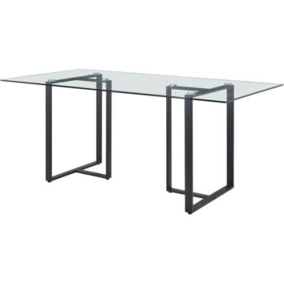  Tavolo Anja Allungabile 180/240*90 Struttura Metallo Top Vetro Martellato 